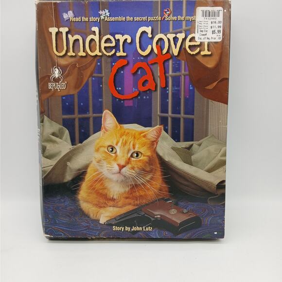 Vintage Under Cover Cat Mystery Story Jigsaw Puzzle 1996 Bepuzzled New Sealed - Picture 1 of 7